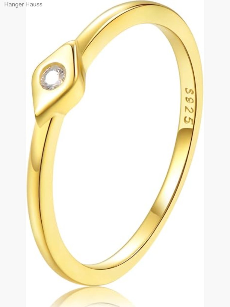 18k Gold Plated Sterling Silver Stacking Ring - Adult Size 5